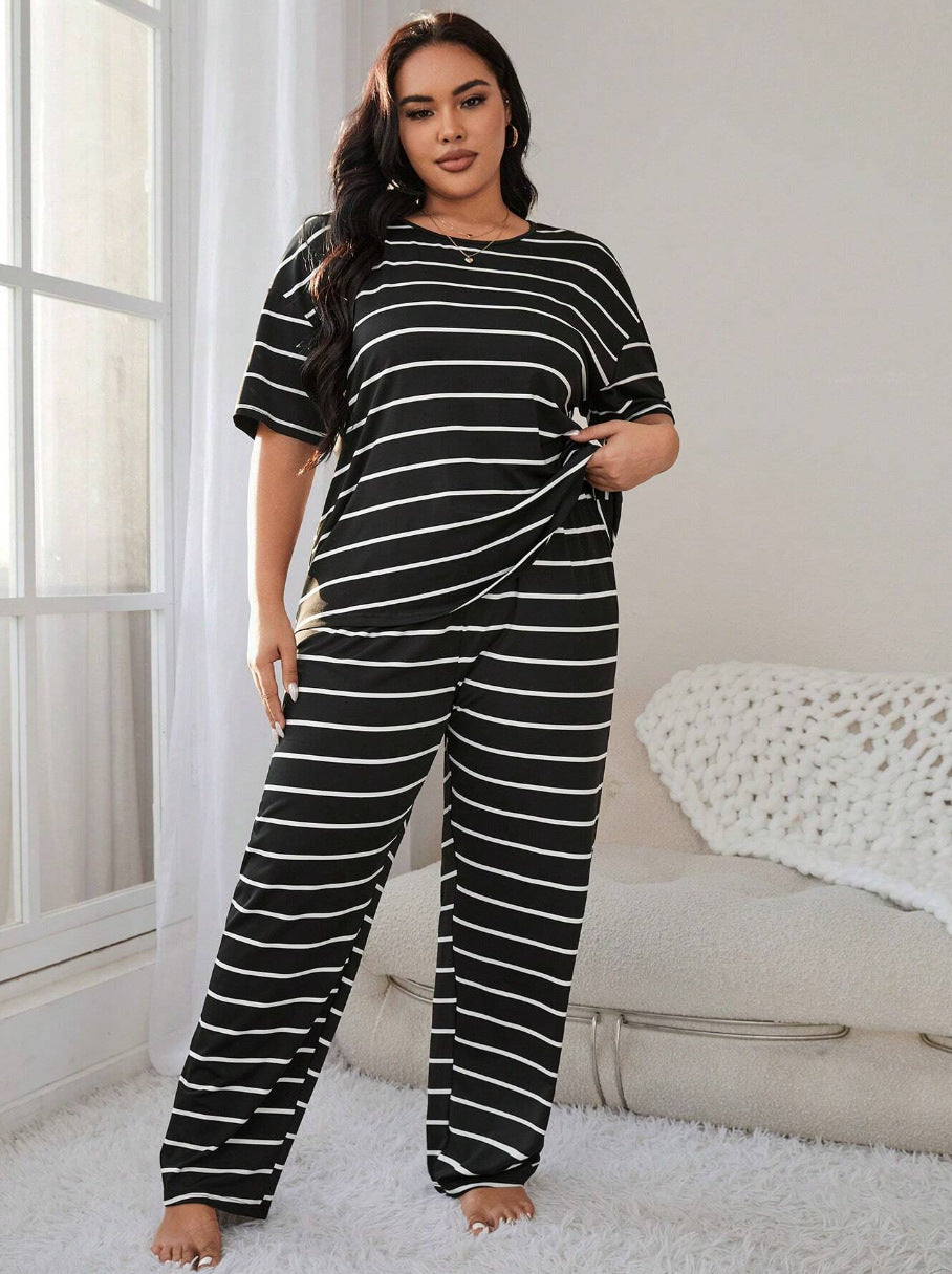 Plus Size Women's Pajama Homewear Suit with Trousers