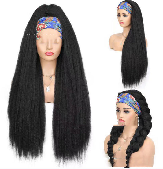 Hairband Bandana Wig Head Cover Corn Silk Long Hair