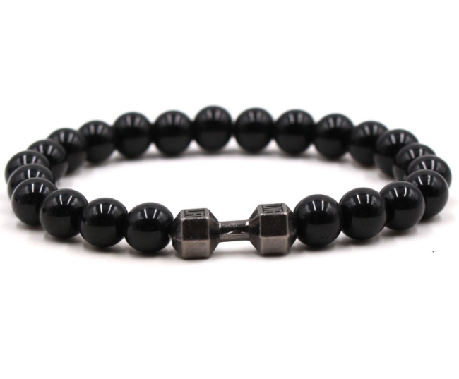 8mm Black Matte Volcanic Stone Beads