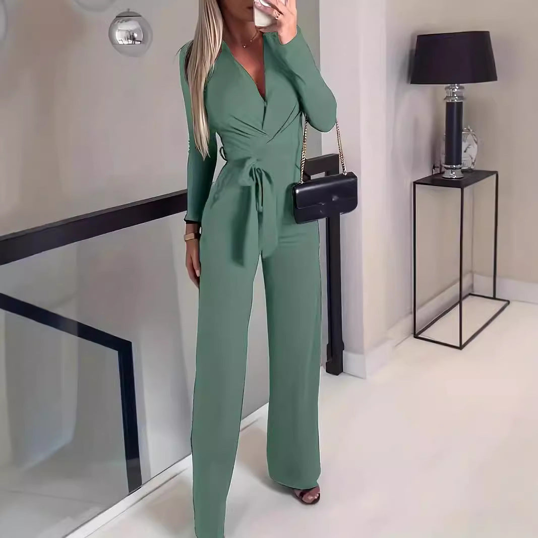 Woman's Solid Color Jumpsuit - Fashionable and Stylish