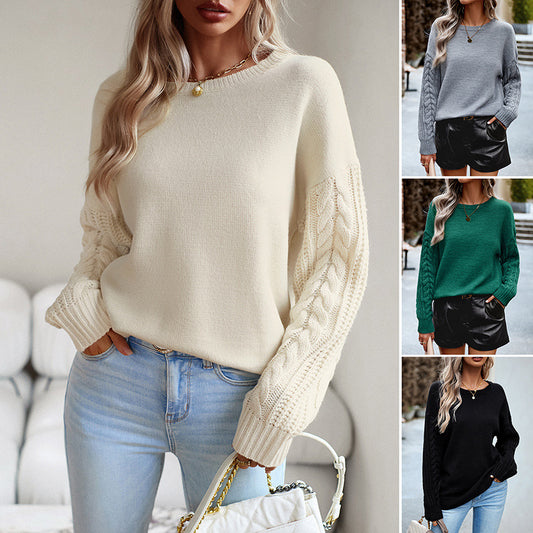 Effortlessly Stylish Women's Simple Round Neck Sweater – A Fashion Essential