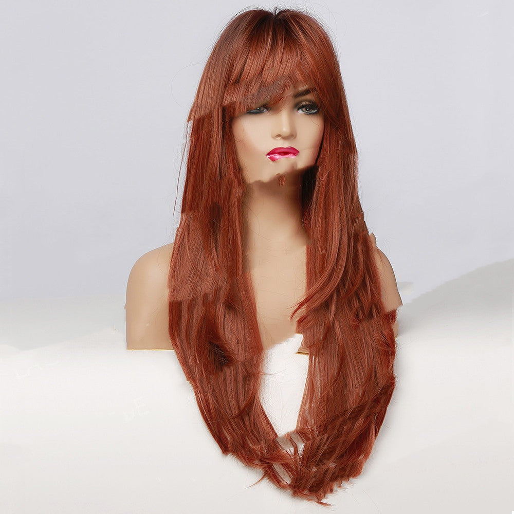 Women's Fashion Simple Long Curly Wig Head Cover