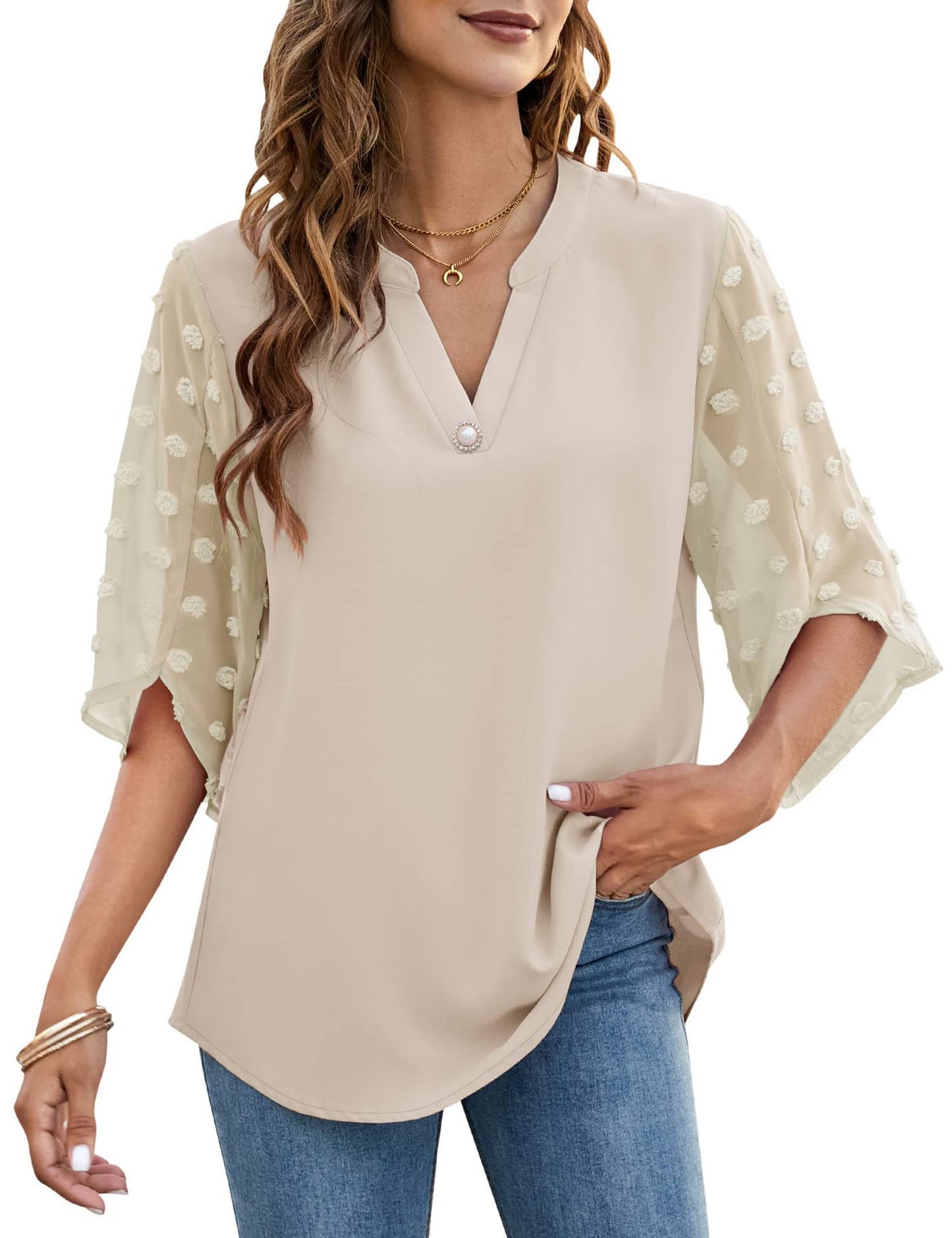 Casual Loose V-Neck Shirt Top – Comfortable and Stylish