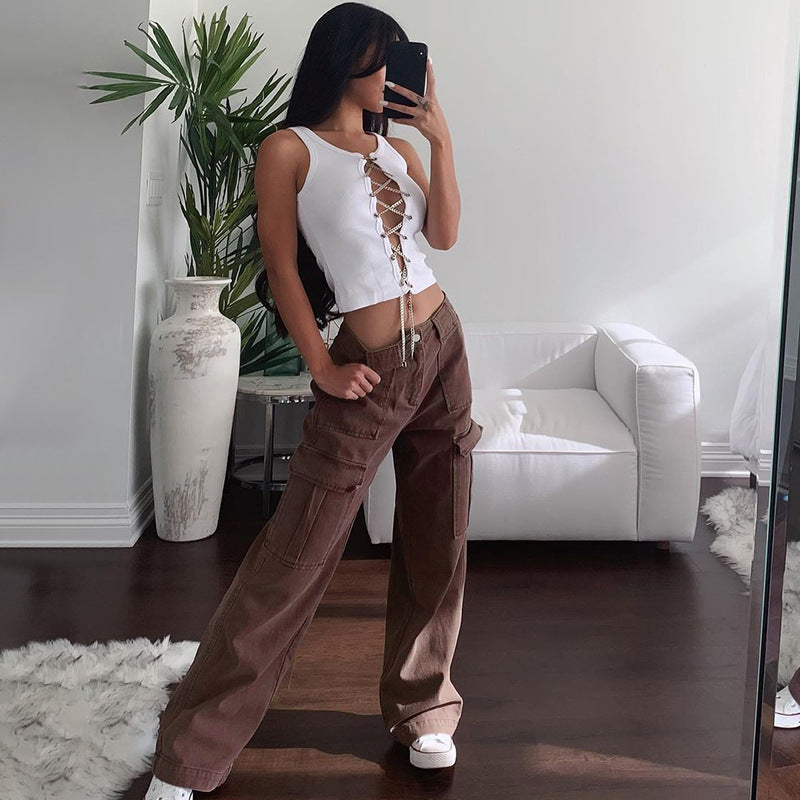 Step Up Your Streetwear Game with Oversize Cargo Harajuku Sweatpants for Women