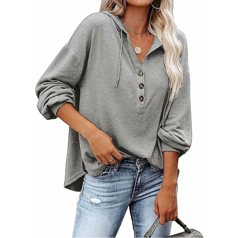 Women's Loose V-neck Long-sleeved Sweater