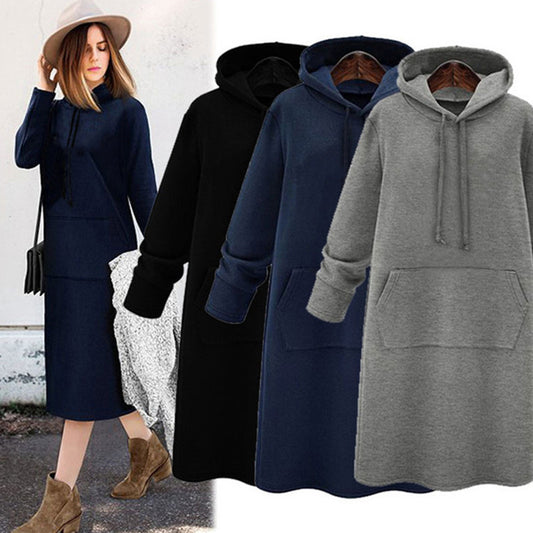 Mid-Length Sweater Coat Dress with Sparkling Blank Design