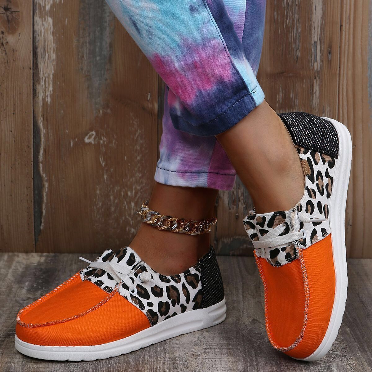 Patchwork Canvas Flats: Stylish Running and Walking Sneakers for Women