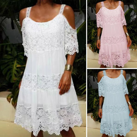 Women's Fashion Solid Color Lace Lace Camisole Dress