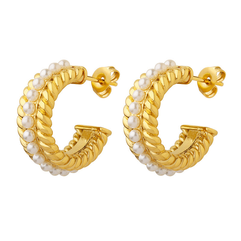 Neutral Style French Style Chic Gentle C Earrings