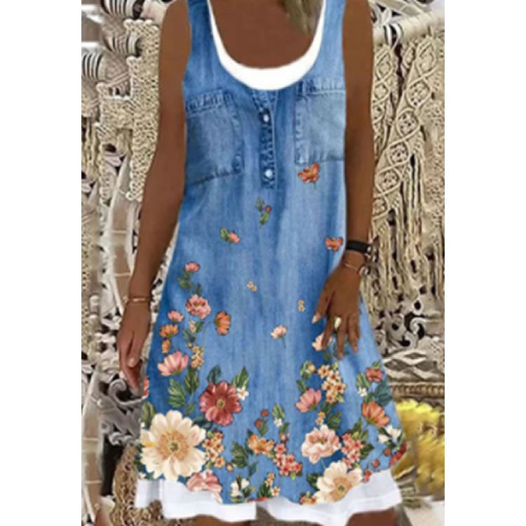 Spring Casual Temperament Women's Suspender Type Sleeveless Round Neck