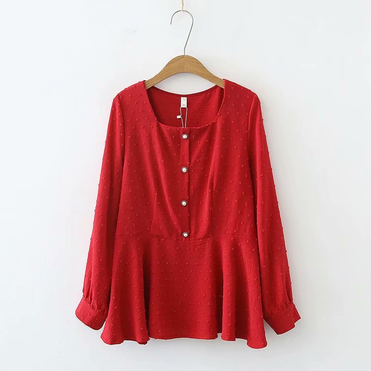 Korean Fashion Thin Shirt with Square Collar and Retro Temperament