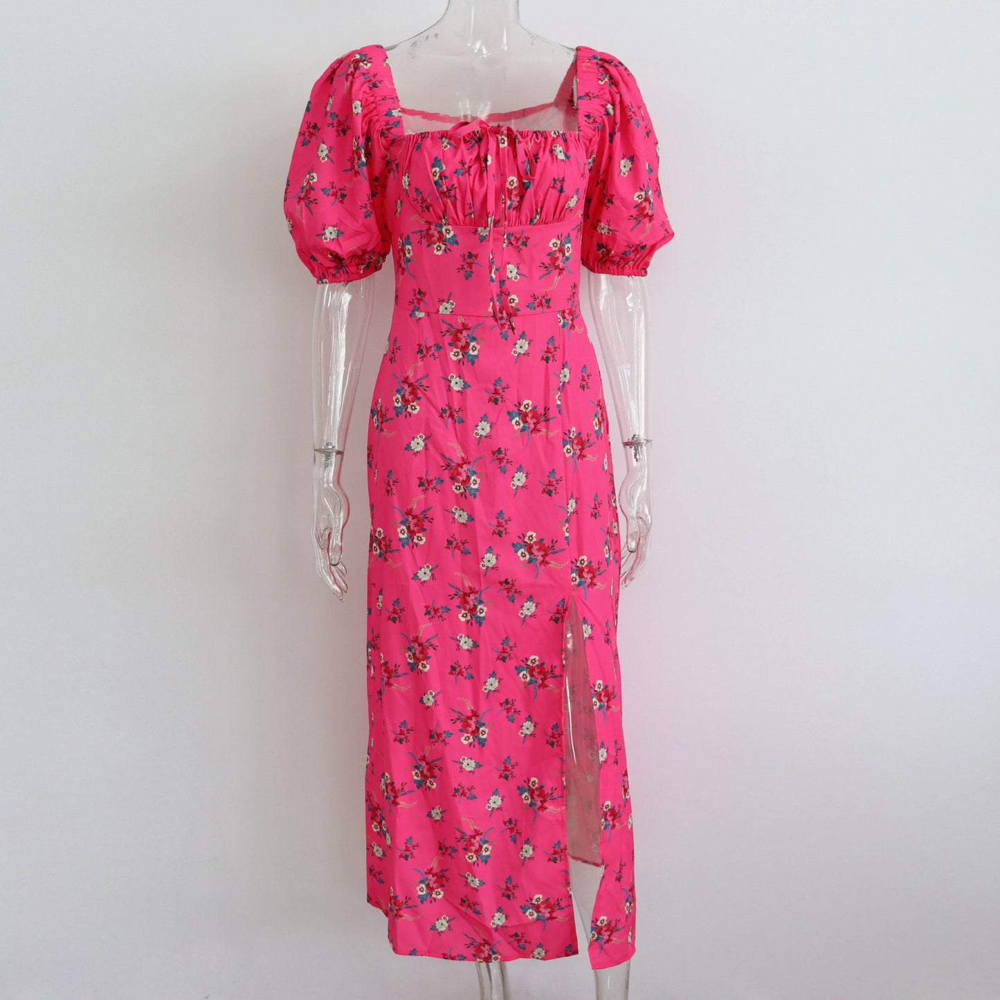 Women's Fashionable French Floral Split Dress