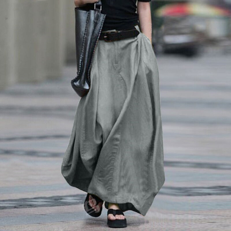 High-Waist A-Line Long Skirt: Versatile and Slimming Women's Fashion