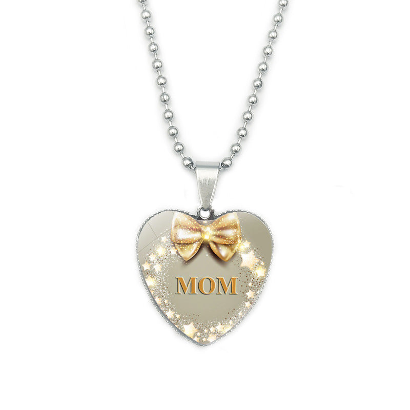 Love Pendant Simple Gift Gem Sweater Chain Necklace
