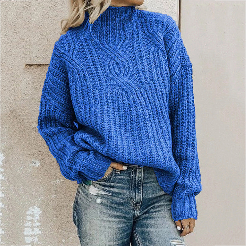 Women's High-Neck Twist Sweater