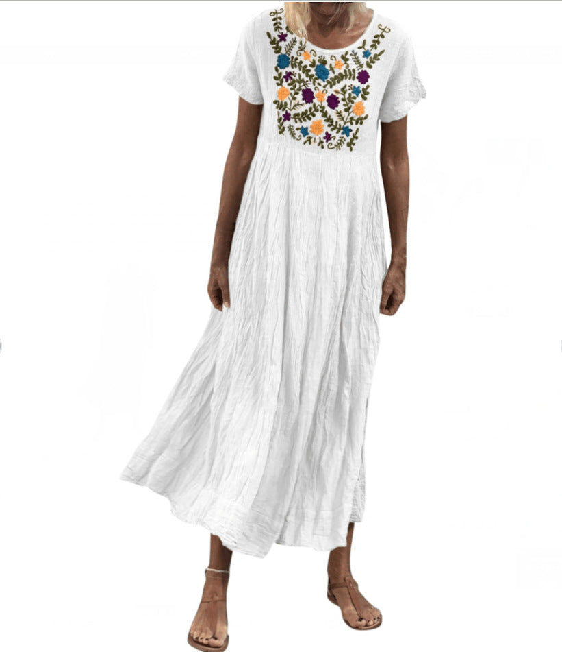 Boho Sleeveless Loose Dress with Long Skirt for Women