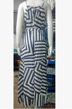 Black and White Print Loose Dress for Women