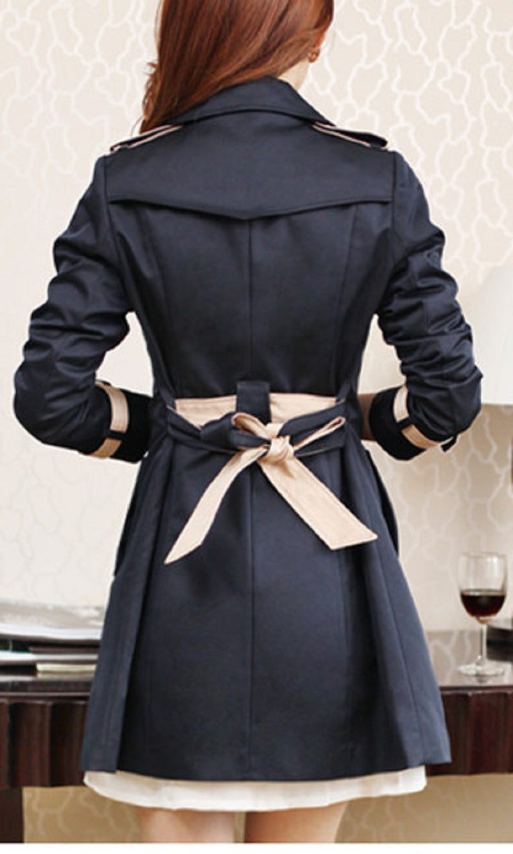 Korean Style Slim Fit Trench Coat for Women