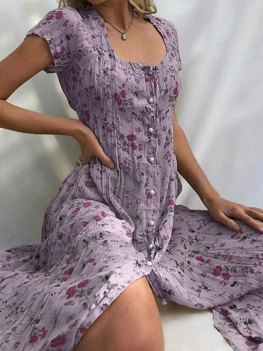 Short Sleeve Floral Dress for Women