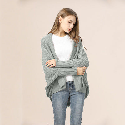 Bat Sleeve Large Size Knit Cardigan Sweater
