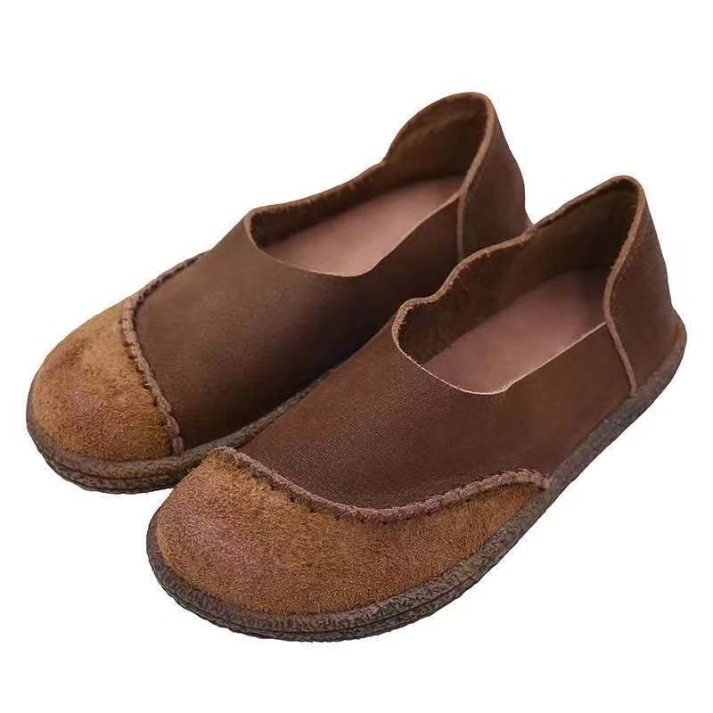 Casual Comfortabele Leren Loafer Met Platte Plateau