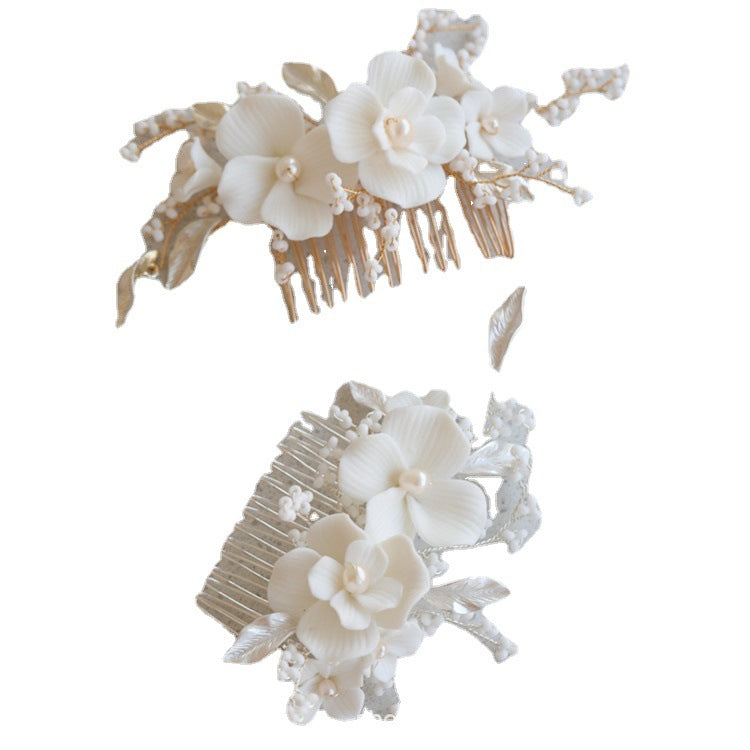 Ceramic Flower Exquisite And Compact Hair Comb