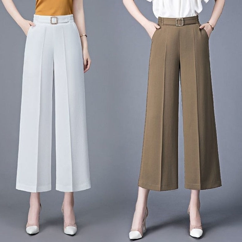 Women's Casual Ice Silk Wide Leg Pants