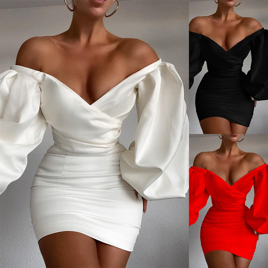 European and American cross-border women's new sexy strapless hip dress