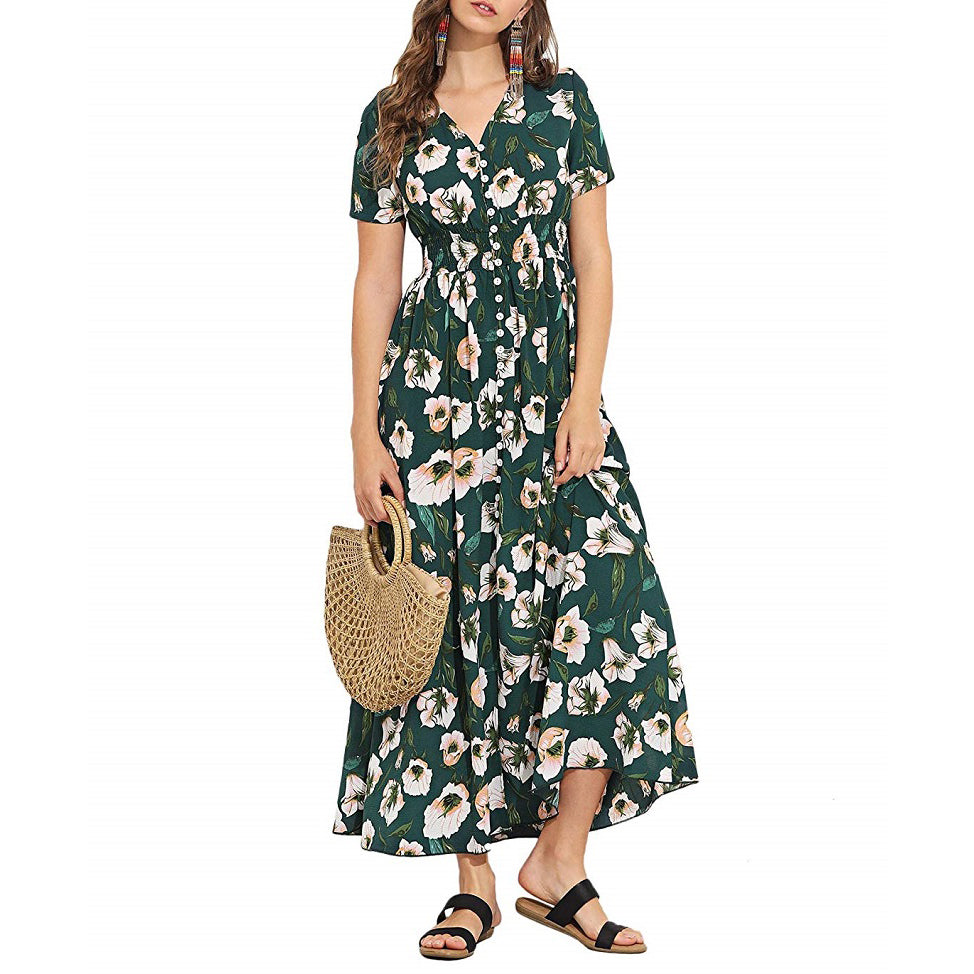 Stylish Deep V-Neck Loose Dress