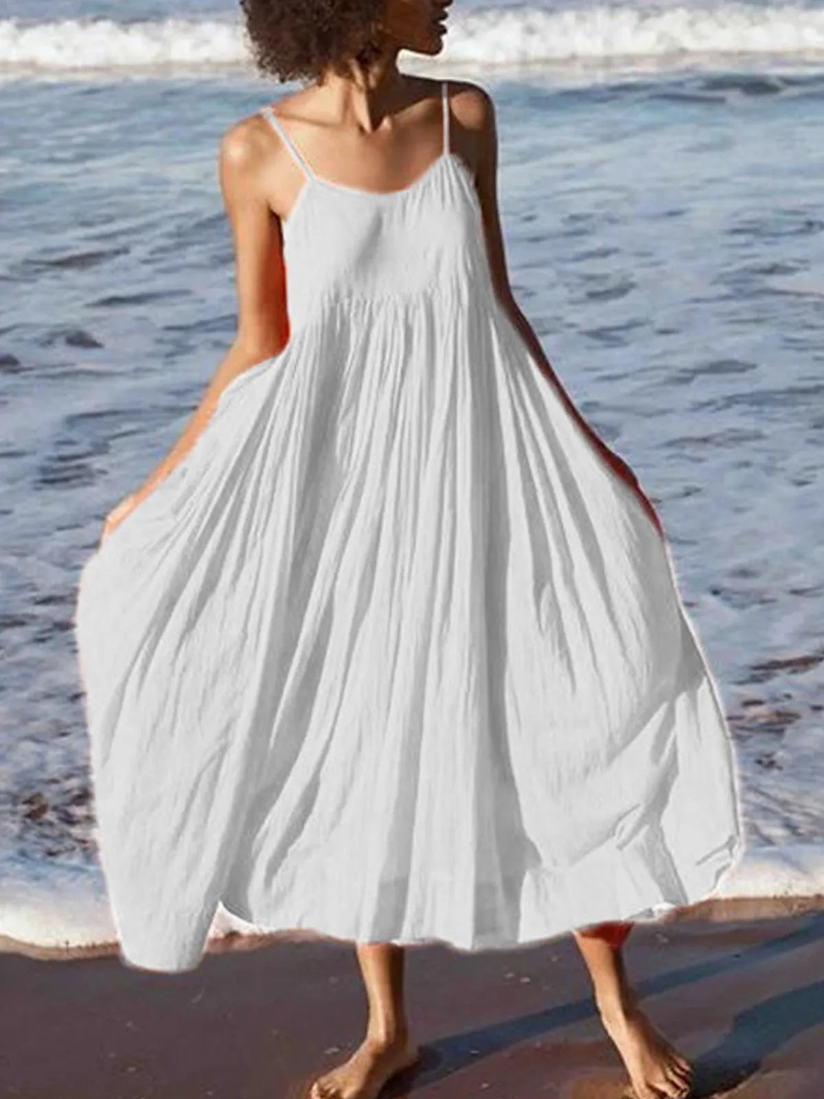 Plain bohemian sling dress