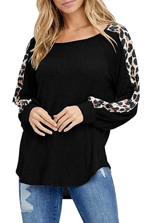 Leopard waffle patch top