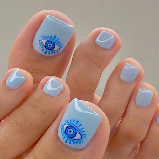 Wear Blue Toenails Cool Eyes  Nail And