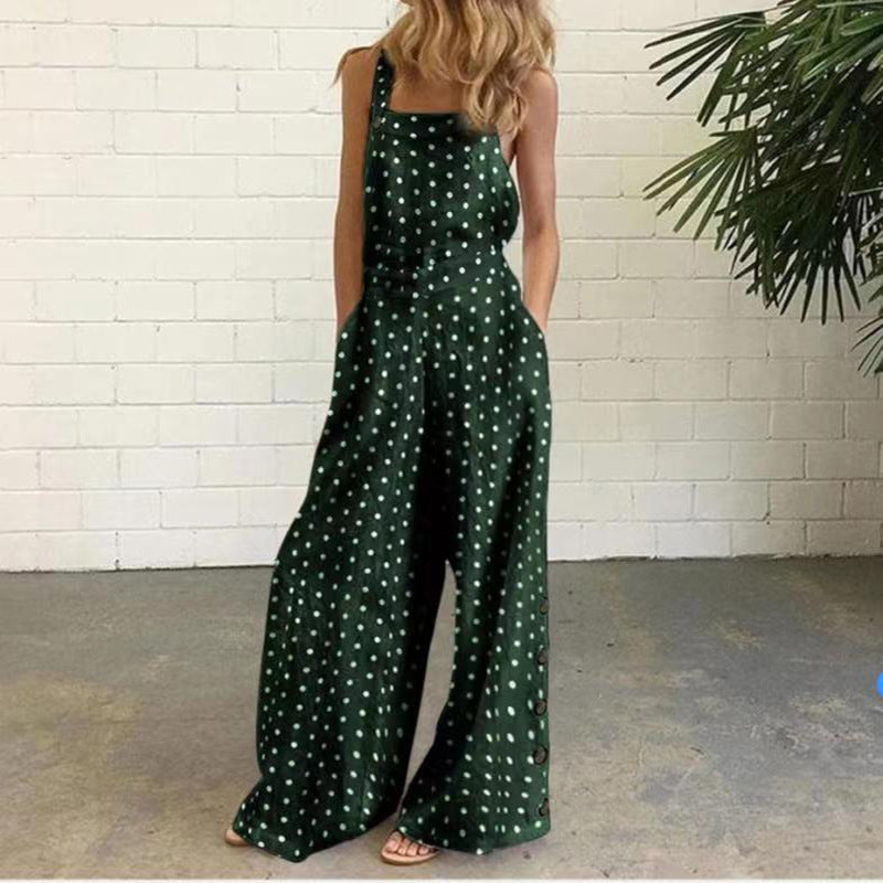 European And American Fashion Digital Print Jumpsuit