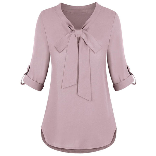 Plus Size Shirt for Women with Rolled Sleeves
