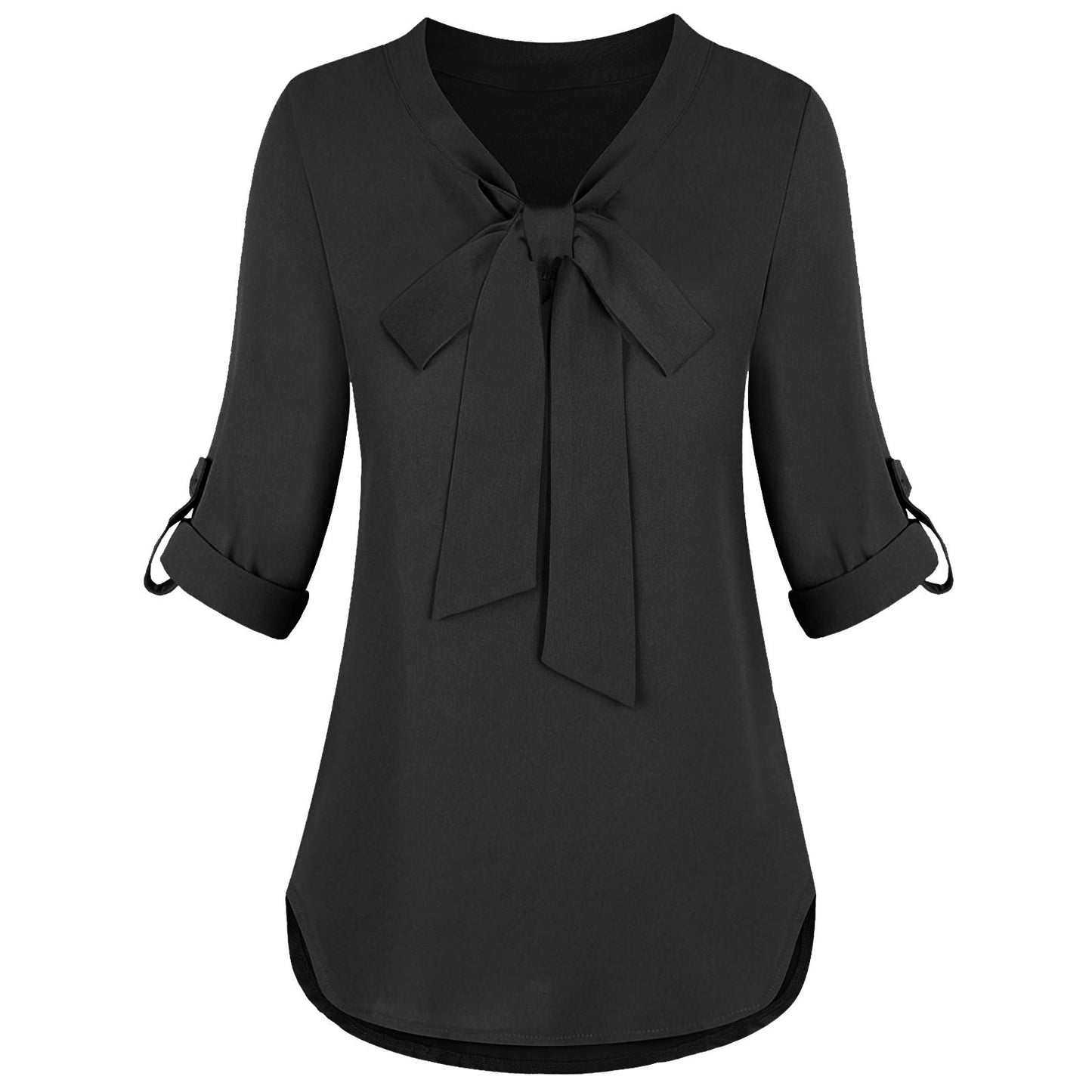 Plus Size Shirt for Women with Rolled Sleeves