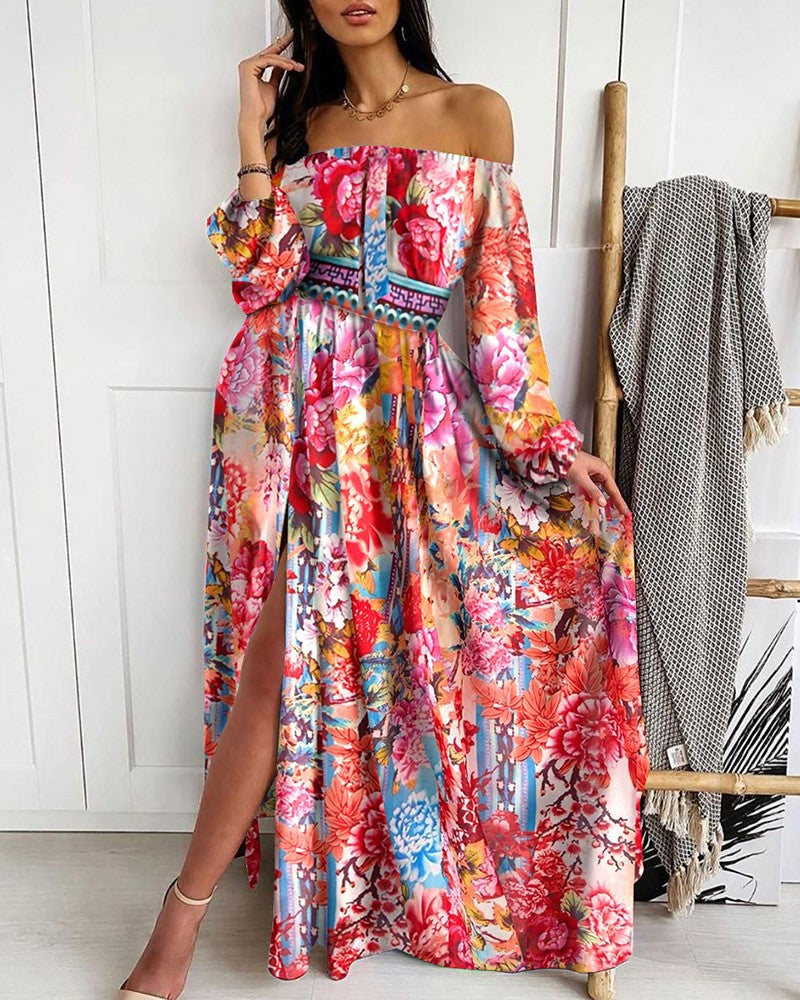 Summer New Women's Cross-border New Sexy Printing Three-color Loose Dress