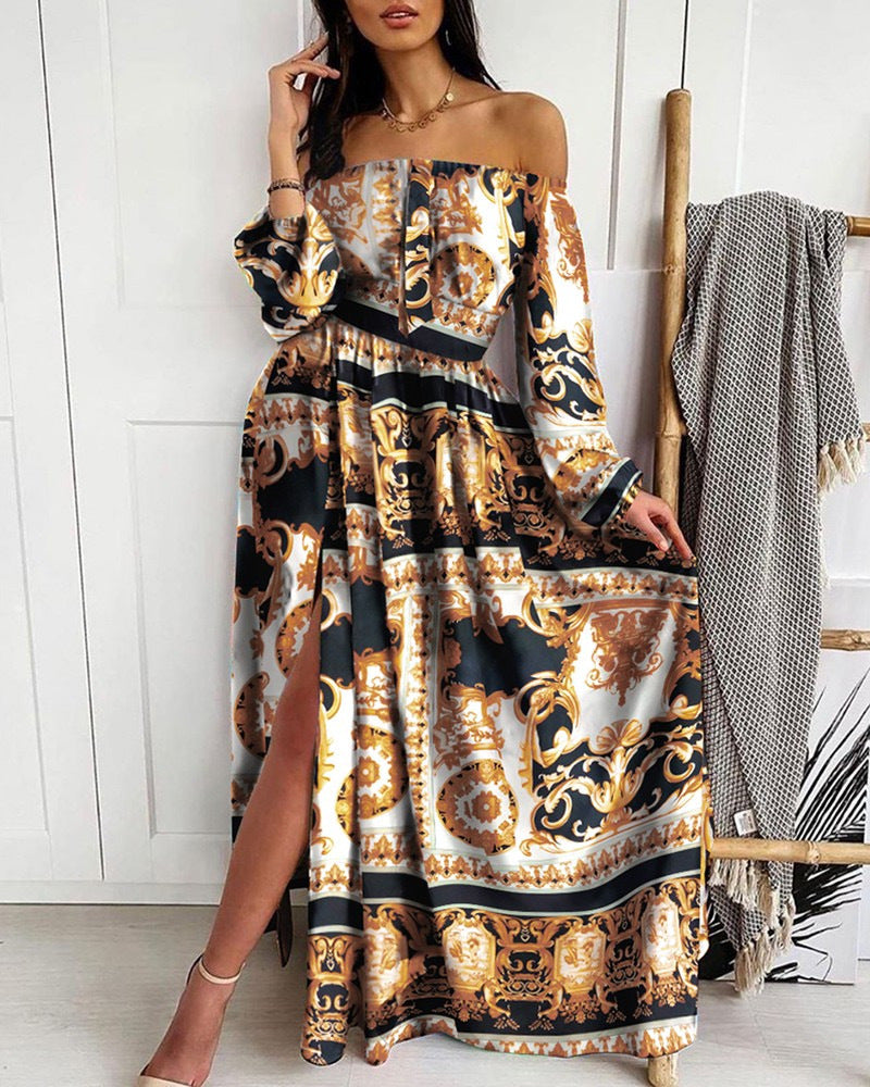 Summer New Women's Cross-border New Sexy Printing Three-color Loose Dress