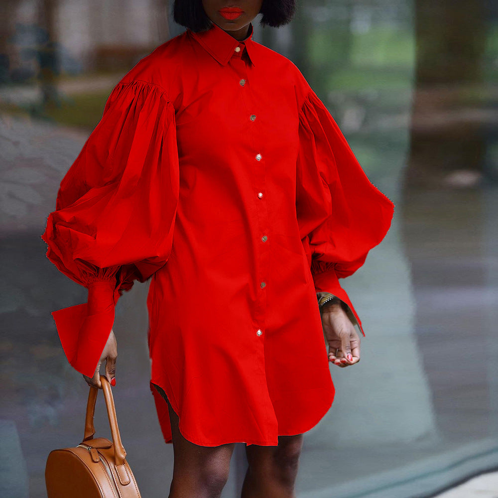 Solid Color Shirt Dress: Women's Fashion Choice