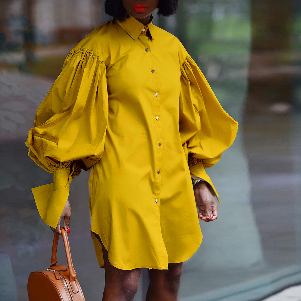 Solid Color Shirt Dress: Women's Fashion Choice