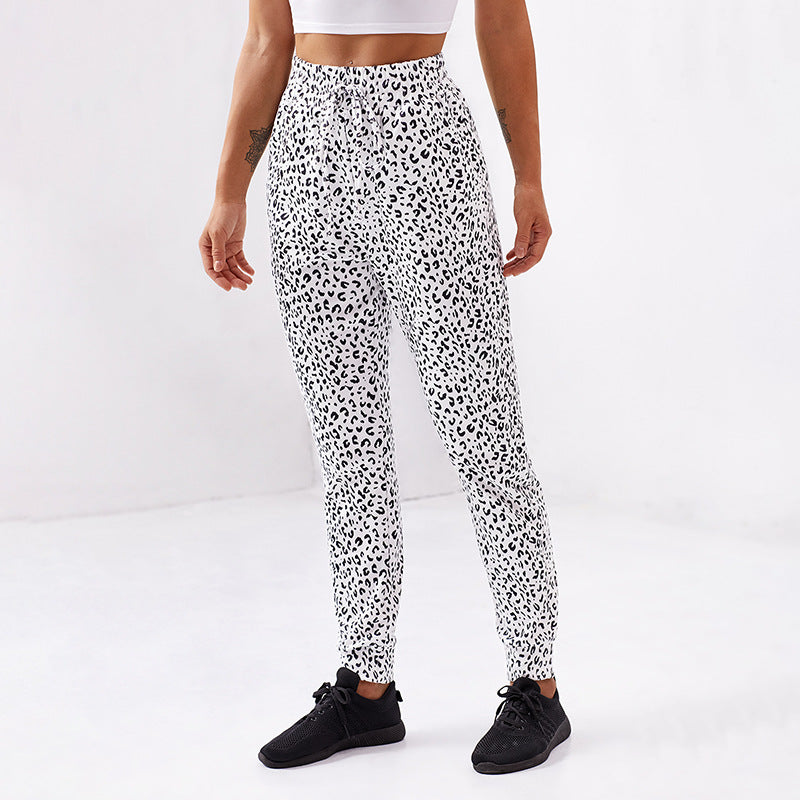 Slim Leopard Print Pants for Women in European and American Style.