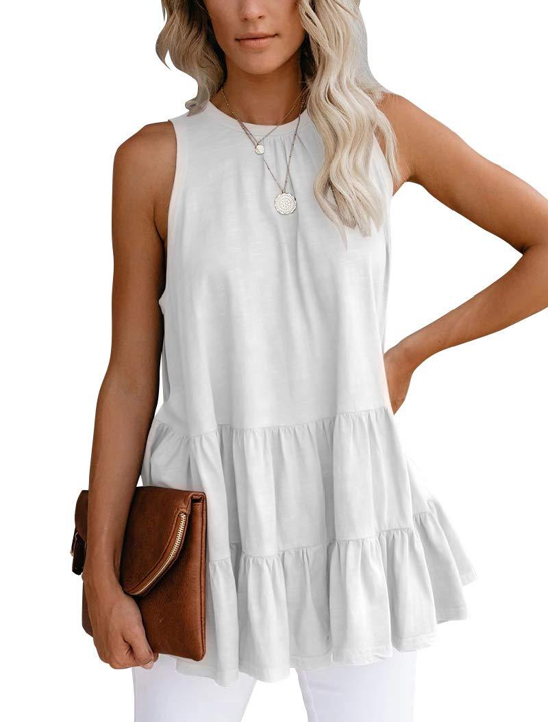 Sleeveless Solid Color T-Shirt for Women