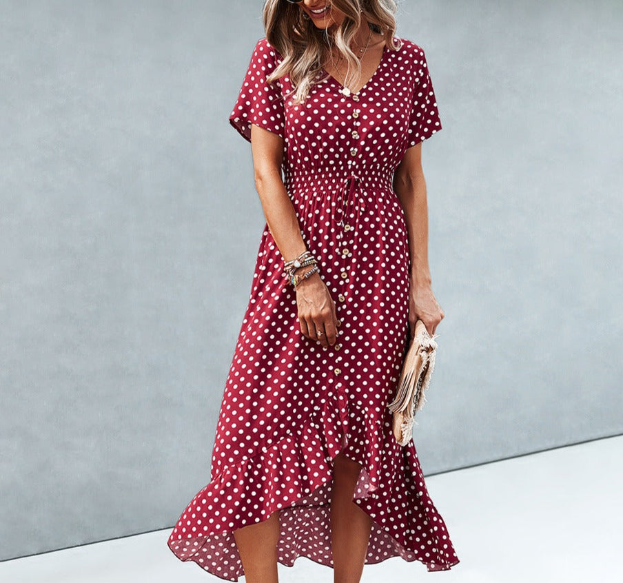 Polka Dot Dress for a Fashionable Resort Look