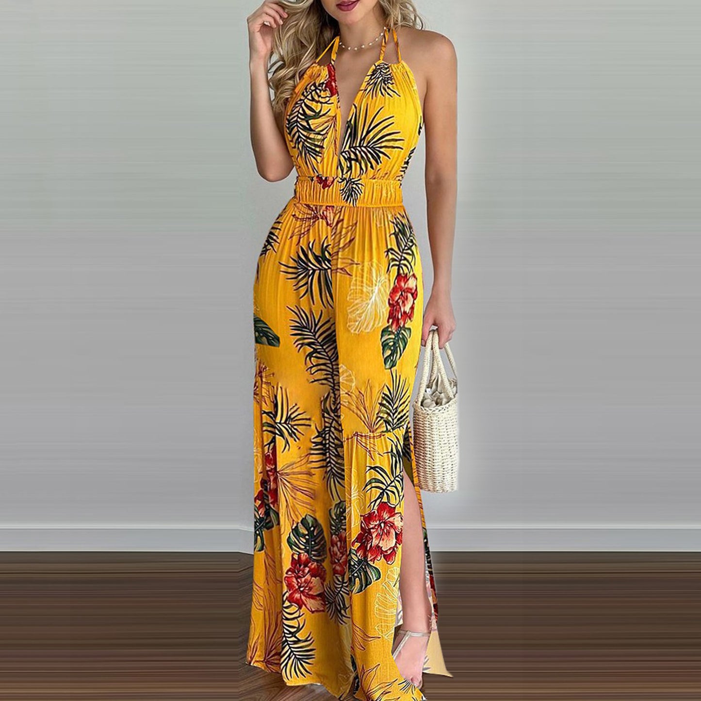 Stand-Alone Colorful Jumpsuit with Wish-Inspired Digital Printing