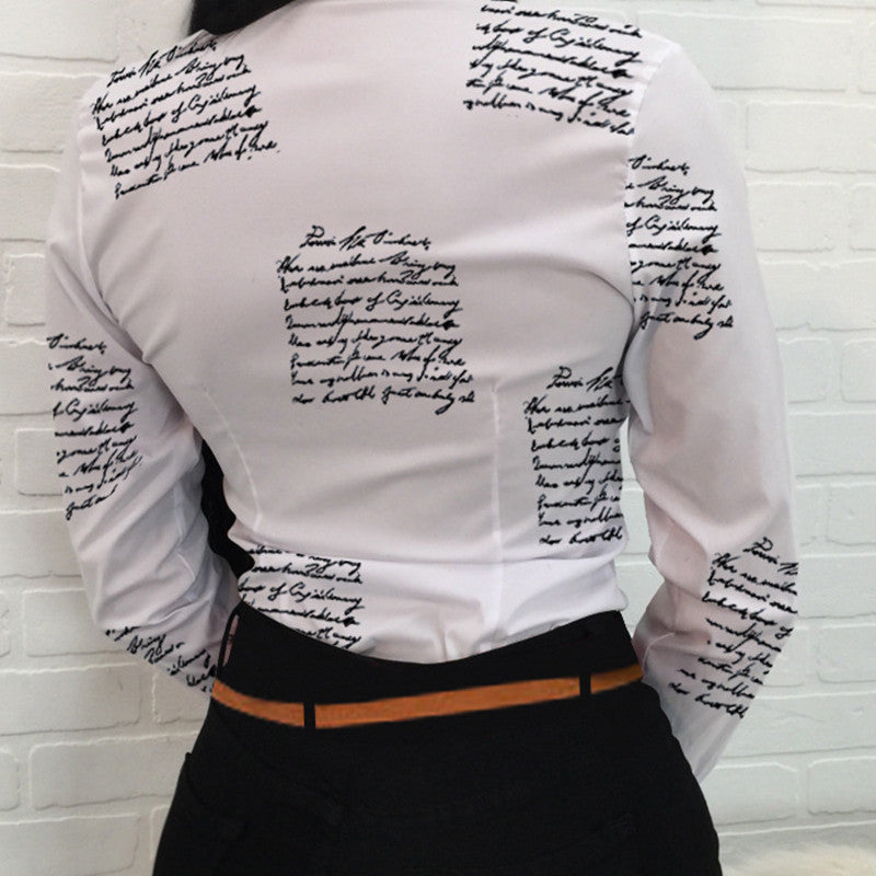 Contemporary Letter Print Shirt with a European and American Flair