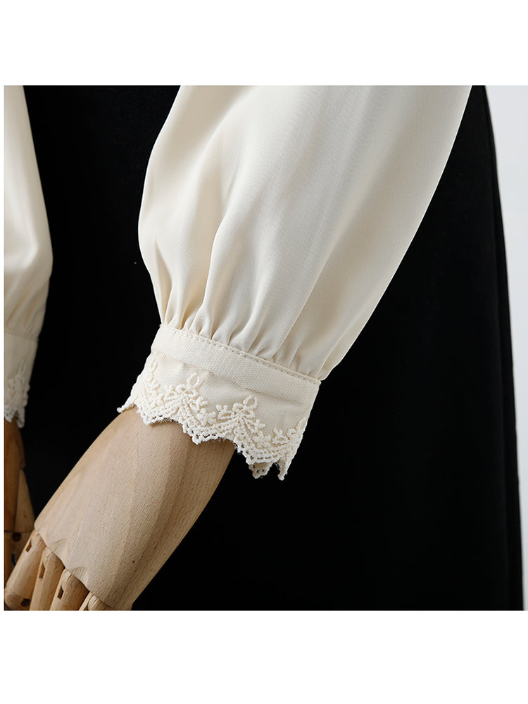 Vintage Lace Embroidered Shirt for Outerwear