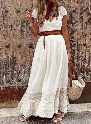 Sweet Summer Lace Skirt with Stitching Details