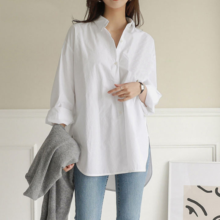 Irregular Long-Sleeved Loose Casual Shirt