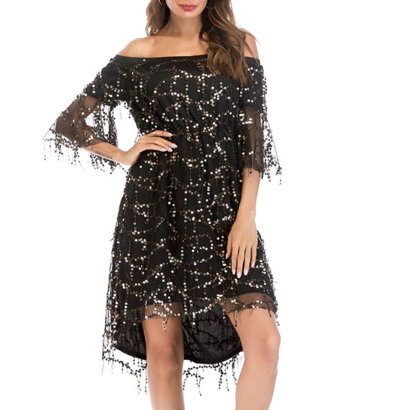 Women's Fashion Loose-fitting Tassel Sequins Dress