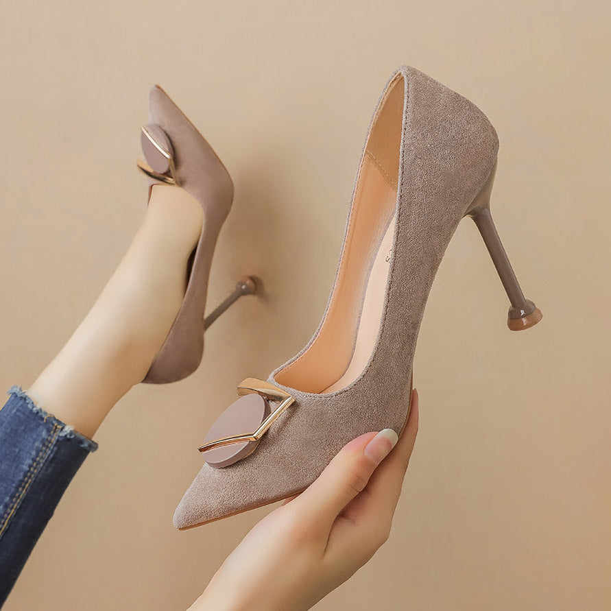 Korean Fashion Pointy Pumps Suede Girls