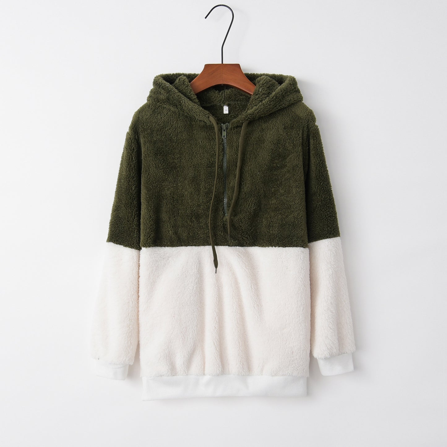 Solid Color Women's Long-Sleeved Hooded Sweater Coat